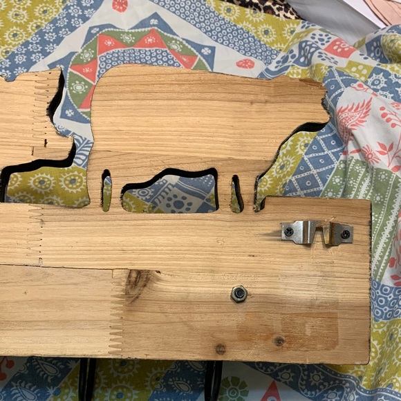 Vintage Rustic Farmhouse Animal Wooden Wall Hook Rack in Black and Silver - Picture 7 of 15